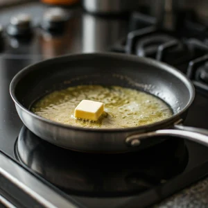 Pfanne erhitzen, Butter oder Öl