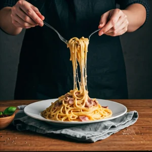 Spaghetti cooking in boiling salted water, pasta, al dente, Italian cuisine